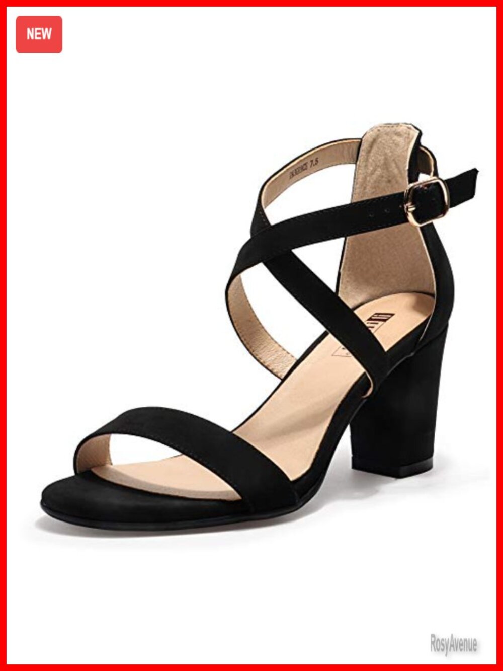 Women's Strappy Chunky Block Heel Open Toe Heeled Sandals Ankle Strap